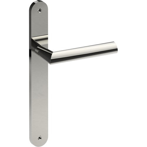 COMO Door Handle on B01 INTERNAL European Standard Backplate, Visible Fixing (Half Set) in Polished Stainless Steel
