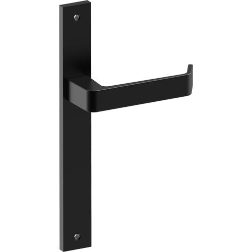 DIJON Door Handle on B02 INTERNAL European Standard Backplate, Visible Fixing (Half Set) in Black Teflon
