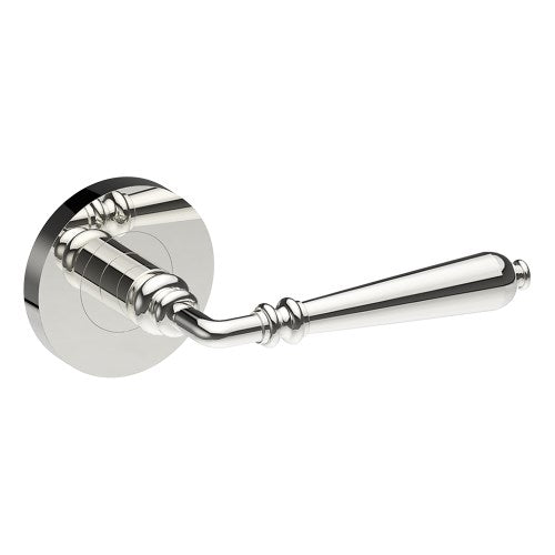 ELEGANTE Door Handles on Ø65mm Rose (Latch/Lock Sold Seperately) in Polished Stainless Steel