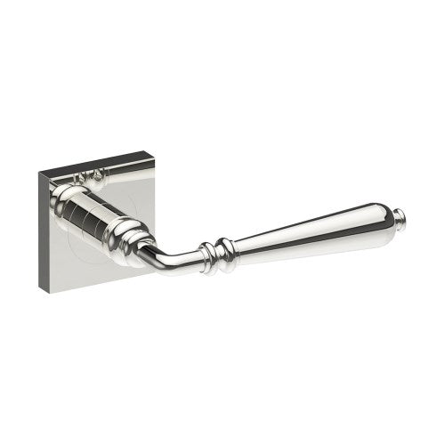 ELEGANTE Door Handles on Square Rose Concealed Fix Rose (Latch/Lock Sold Seperately) in Polished Stainless Steel