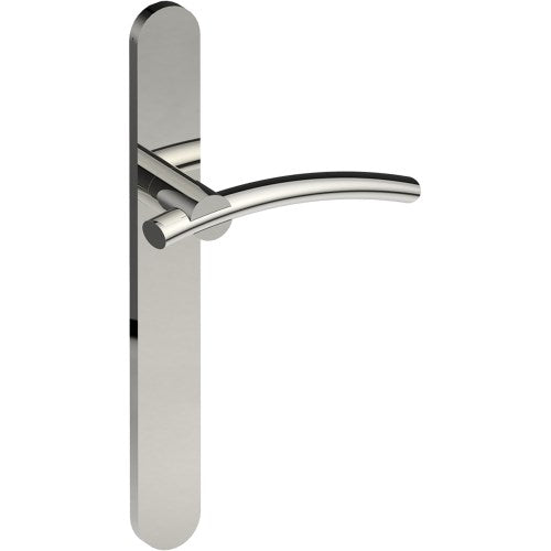LAGUNA Door Handle on B01 EXTERNAL European Standard Backplate, Concealed Fixing (Half Set) in Polished Stainless Steel