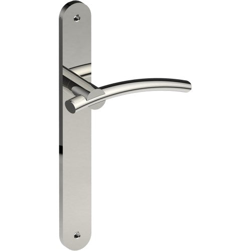 LAGUNA Door Handle on B01 INTERNAL European Standard Backplate, Visible Fixing (Half Set) in Polished Stainless Steel