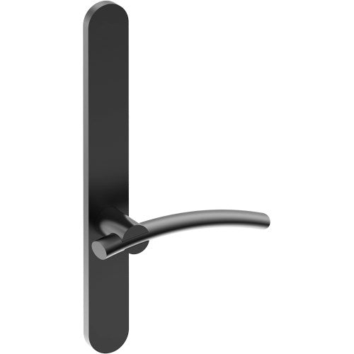 LAGUNA Door Handle on B01 EXTERNAL Australian Standard Backplate, Concealed Fixing (Half Set) in Black Teflon