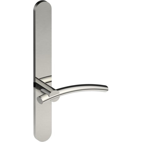 LAGUNA Door Handle on B01 EXTERNAL Australian Standard Backplate, Concealed Fixing (Half Set) in Polished Stainless Steel