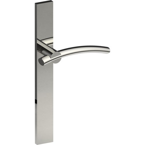 LAGUNA Door Handle on B02 EXTERNAL European Standard Backplate, Concealed Fixing (Half Set) in Polished Stainless Steel