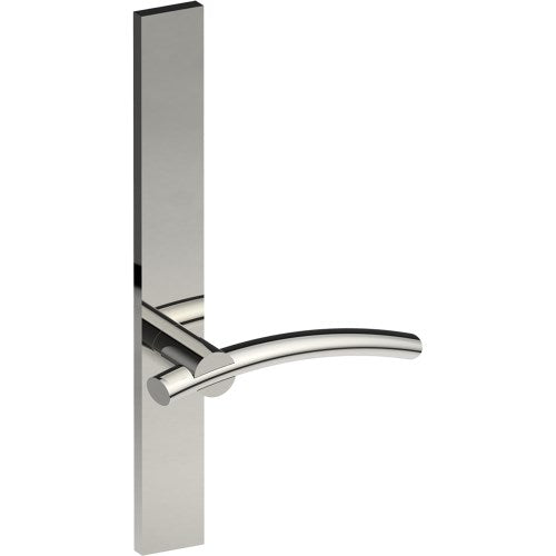 LAGUNA Door Handle on B02 EXTERNAL Australian Standard Backplate, Concealed Fixing (Half Set) in Polished Stainless Steel