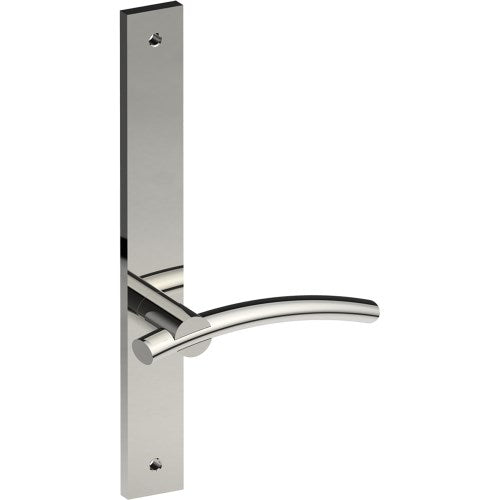 LAGUNA Door Handle on B02 INTERNAL Australian Standard Backplate, Visible Fixing (Half Set) in Polished Stainless Steel