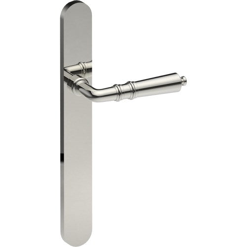 LATINA Door Handle on B01 EXTERNAL European Standard Backplate, Concealed Fixing (Half Set) in Polished Stainless Steel