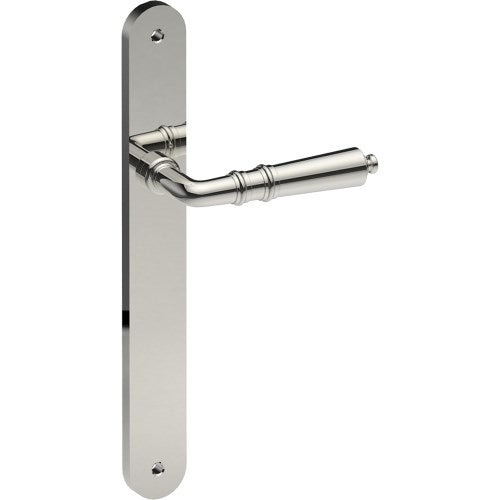 LATINA Door Handle on B01 INTERNAL European Standard Backplate, Visible Fixing (Half Set) in Polished Stainless Steel