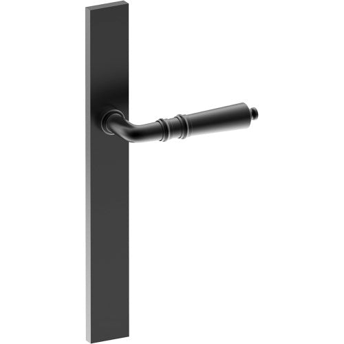 LATINA Door Handle on B02 EXTERNAL European Standard Backplate, Concealed Fixing (Half Set) in Black Teflon