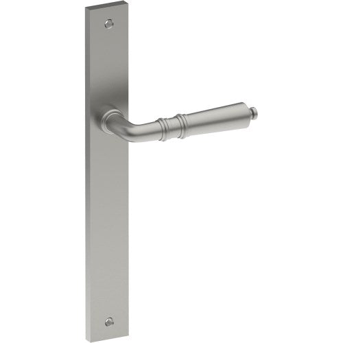 LATINA Door Handle on B02 INTERNAL European Standard Backplate, Visible Fixing (Half Set) in Satin Stainless