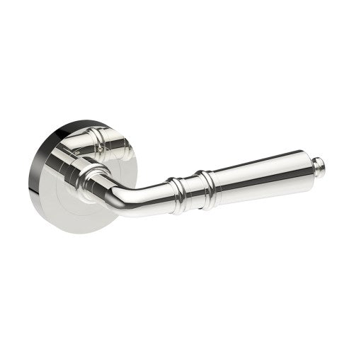 LATINA Door Handles on Ø52mm Rose (Latch/Lock Sold Separately) in Polished Stainless Steel