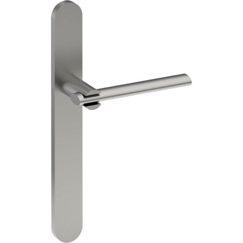 PRONTO Door Handle on B01 EXTERNAL European Standard Backplate, Concealed Fixing (Half Set) in Satin Stainless
