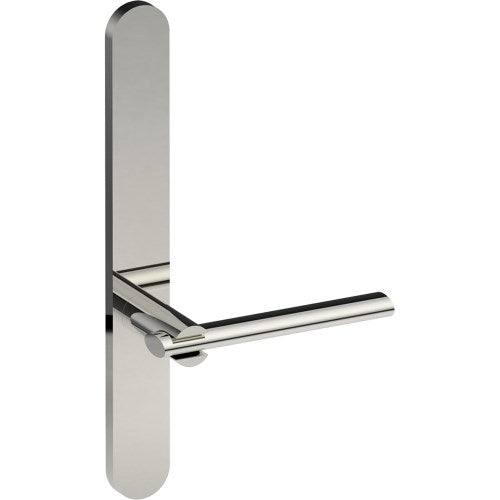 PRONTO Door Handle on B01 EXTERNAL Australian Standard Backplate, Concealed Fixing (Half Set) in Polished Stainless Steel