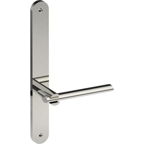 PRONTO Door Handle on B01 INTERNAL Australian Standard Backplate, Visible Fixing (Half Set) in Polished Stainless Steel