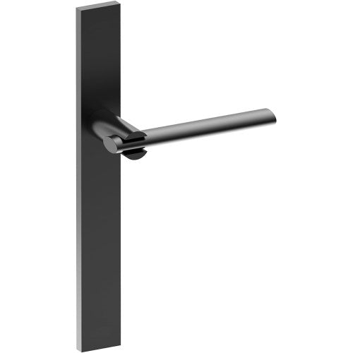 PRONTO Door Handle on B02 EXTERNAL European Standard Backplate, Concealed Fixing (Half Set) in Black Teflon