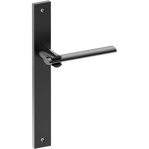 PRONTO Door Handle on B02 INTERNAL European Standard Backplate, Visible Fixing (Half Set) in Black Teflon