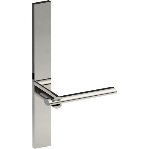 PRONTO Door Handle on B02 EXTERNAL Australian Standard Backplate, Concealed Fixing (Half Set) in Polished Stainless Steel