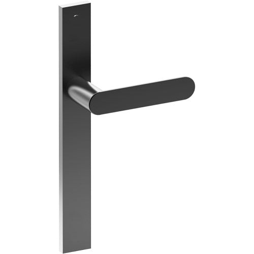 ROUBAIX Door Handle on B02 EXTERNAL European Standard Backplate, Concealed Fixing (Half Set) in Black Teflon