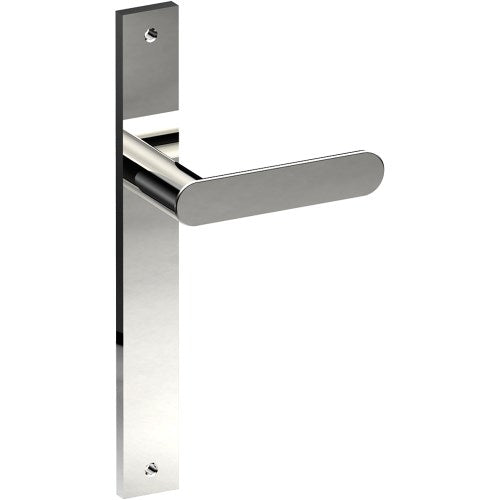 ROUBAIX Door Handle on B02 INTERNAL European Standard Backplate, Visible Fixing (Half Set) in Polished Stainless Steel