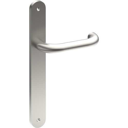 SAFETY Door Handle on B01 INTERNAL European Standard Backplate, Visible Fixing (Half Set) in Satin Stainless