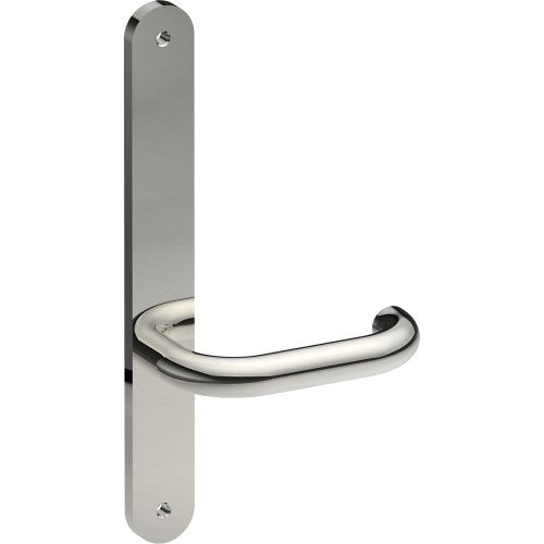 SAFETY Door Handle on B01 INTERNAL Australian Standard Backplate, Visible Fixing (Half Set) in Polished Stainless Steel