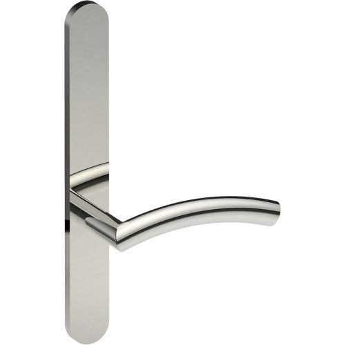 TRIESTE Door Handle on B01 EXTERNAL Australian Standard Backplate, Concealed Fixing (Half Set) in Polished Stainless Steel