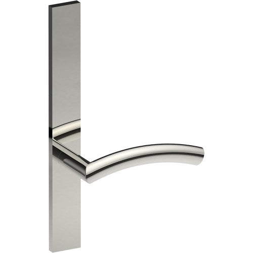 TRIESTE Door Handle on B02 EXTERNAL Australian Standard Backplate, Concealed Fixing (Half Set) in Polished Stainless Steel