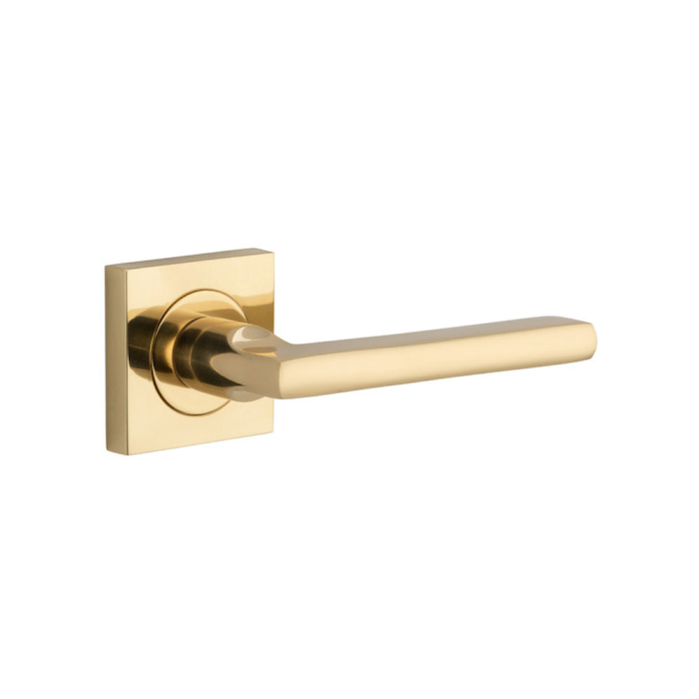 Door Lever Baltimore Square Rose Pair Polished Brass H52xW52xP55mm
(Latch/Lock Sold Separately) in Polished Brass