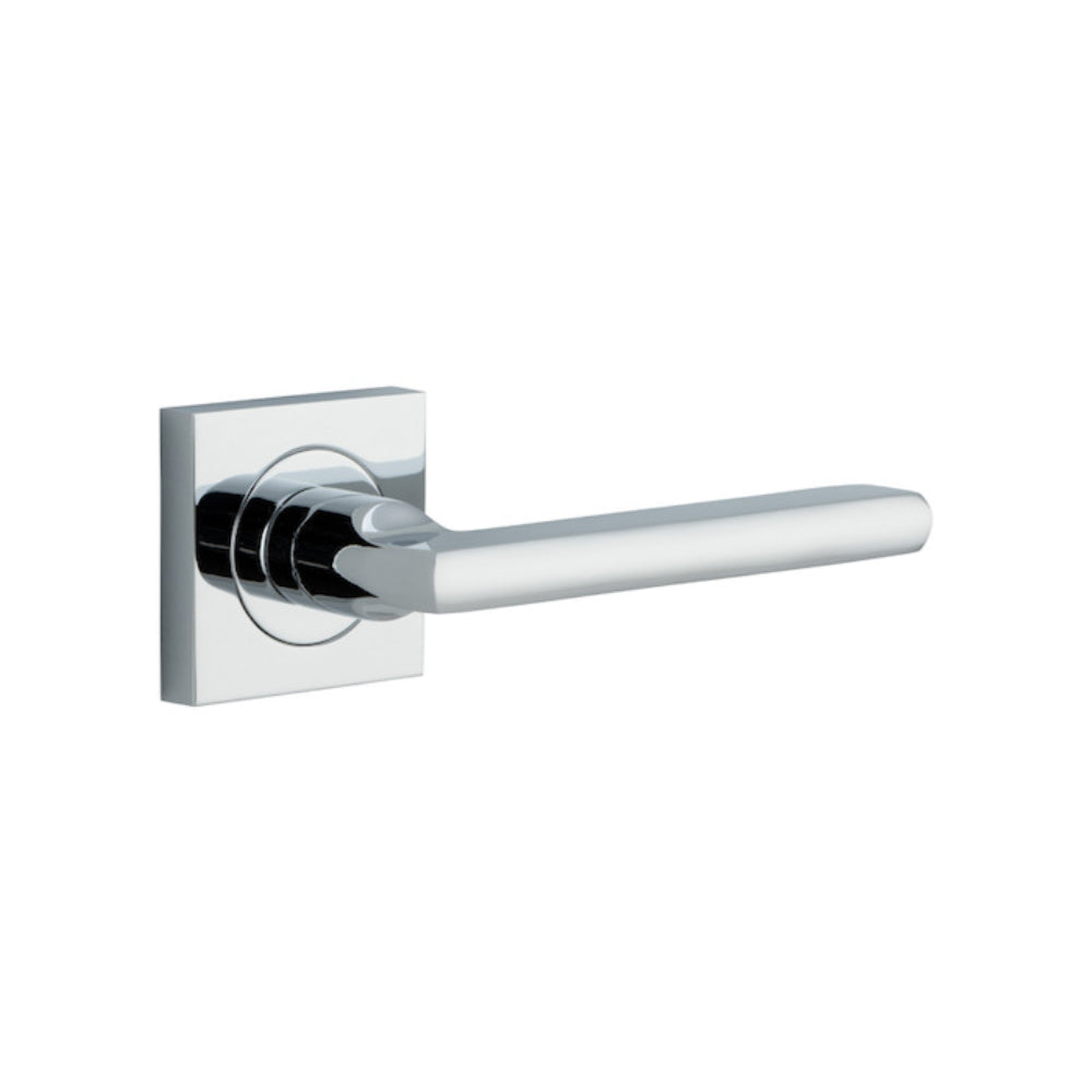Door Lever Baltimore Square Rose Pair Polished Chrome H52xW52xP55mm
(Latch/Lock Sold Separately) in Polished Chrome