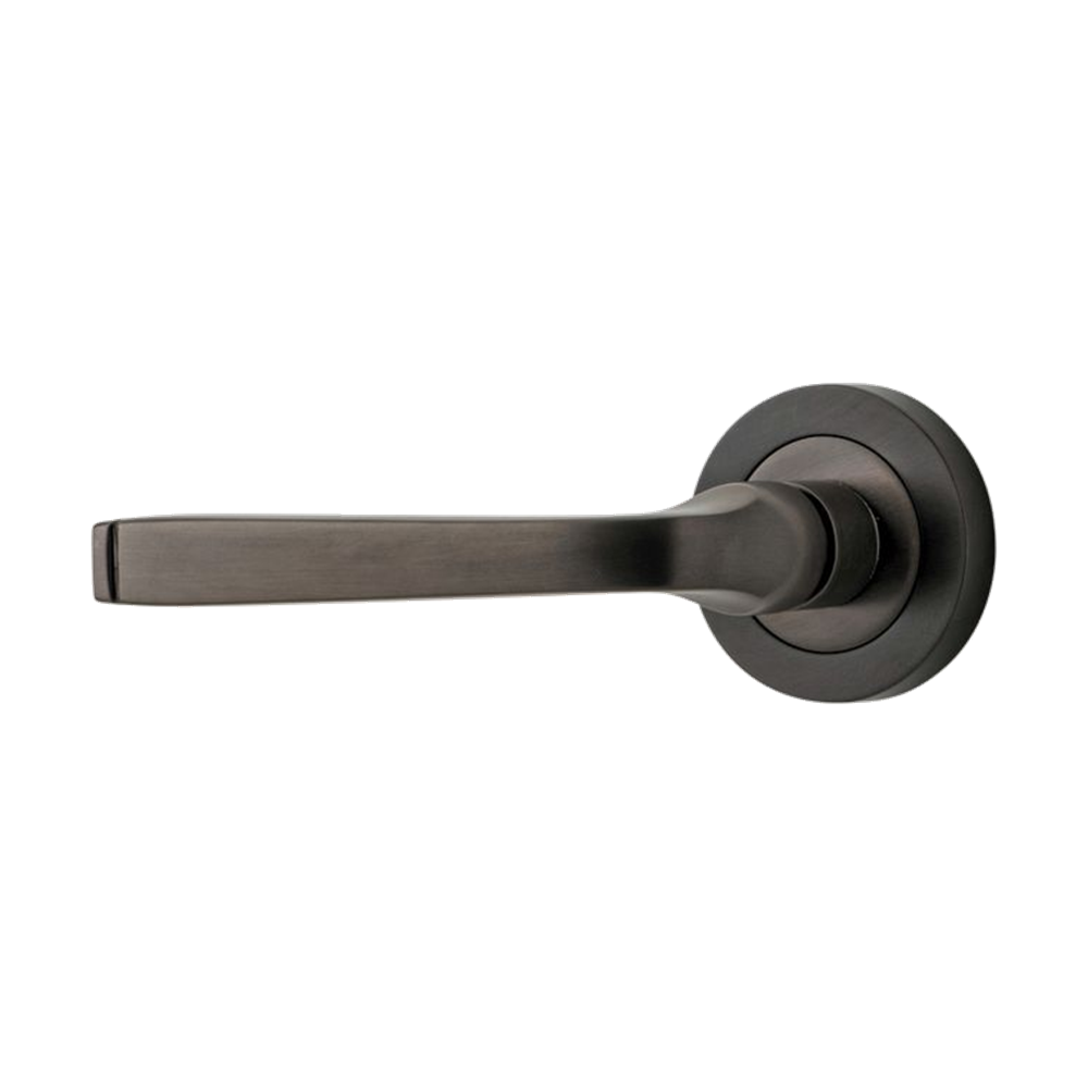 Door Lever Annecy Rose Round Concealed Fix Left Hand Fixed Signature Brass L117xP66mm BPD52mm in Signature Brass