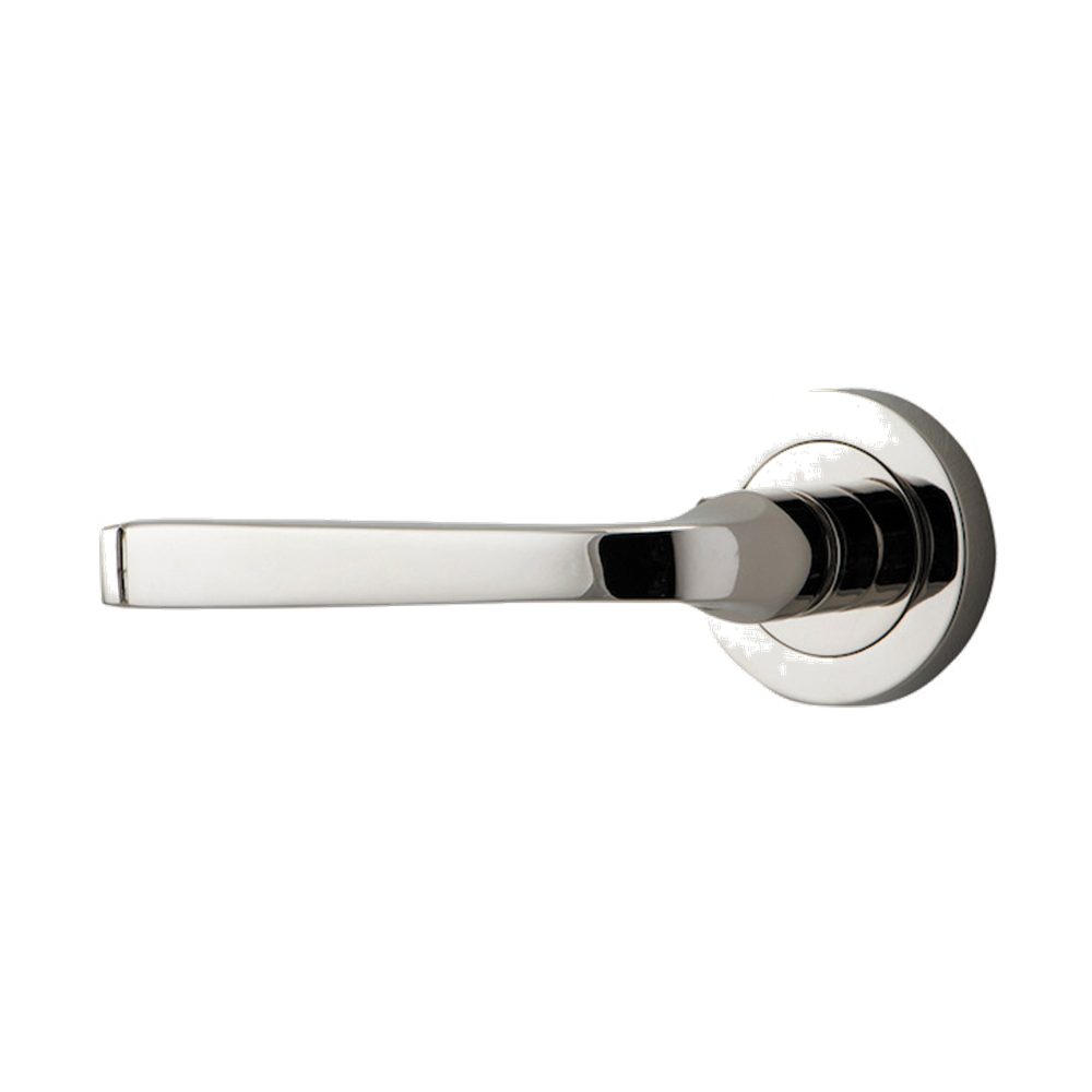 Door Lever Annecy Rose Round Concealed Fix Left Hand Fixed Polished Nickel L117xP66mm BPD52mm in Polished Nickel