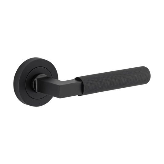 Door Lever Brunswick Round Rose Pair Matt Black D52xP65mm
(Latch/Lock Sold Separately) in Matt Black