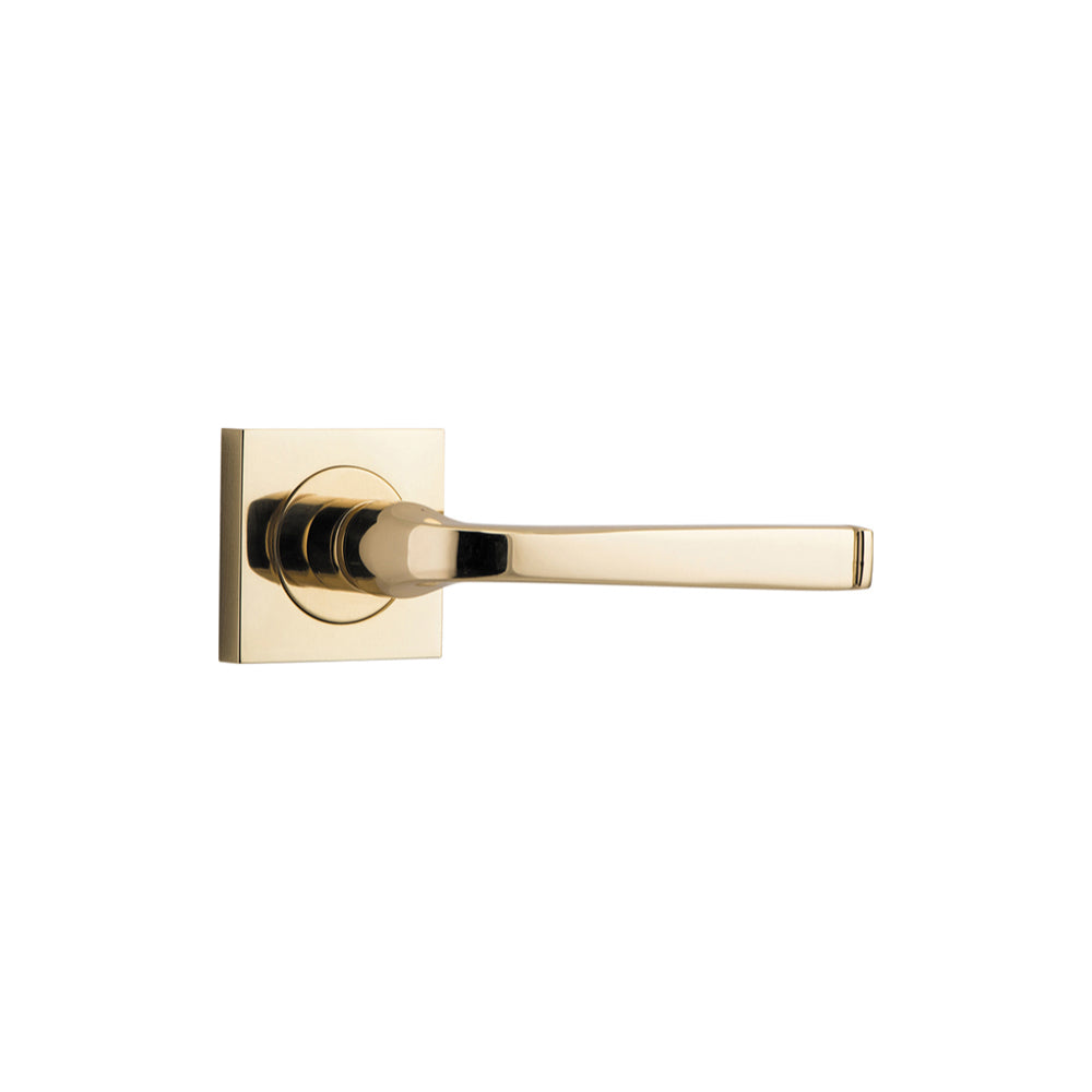 Door Lever Annecy Square Rose Pair Polished Brass H52xW52xP65mm
(Latch/Lock Sold Separately) in Polished Brass