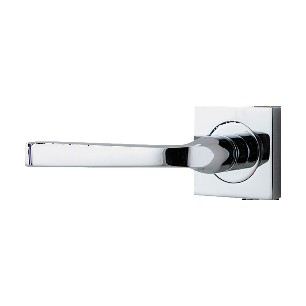 Door Lever Annecy Rose Square Concealed Fix Left Hand Fixed Polished Chrome L117xP66mm BPH52xW52mm in Polished Chrome