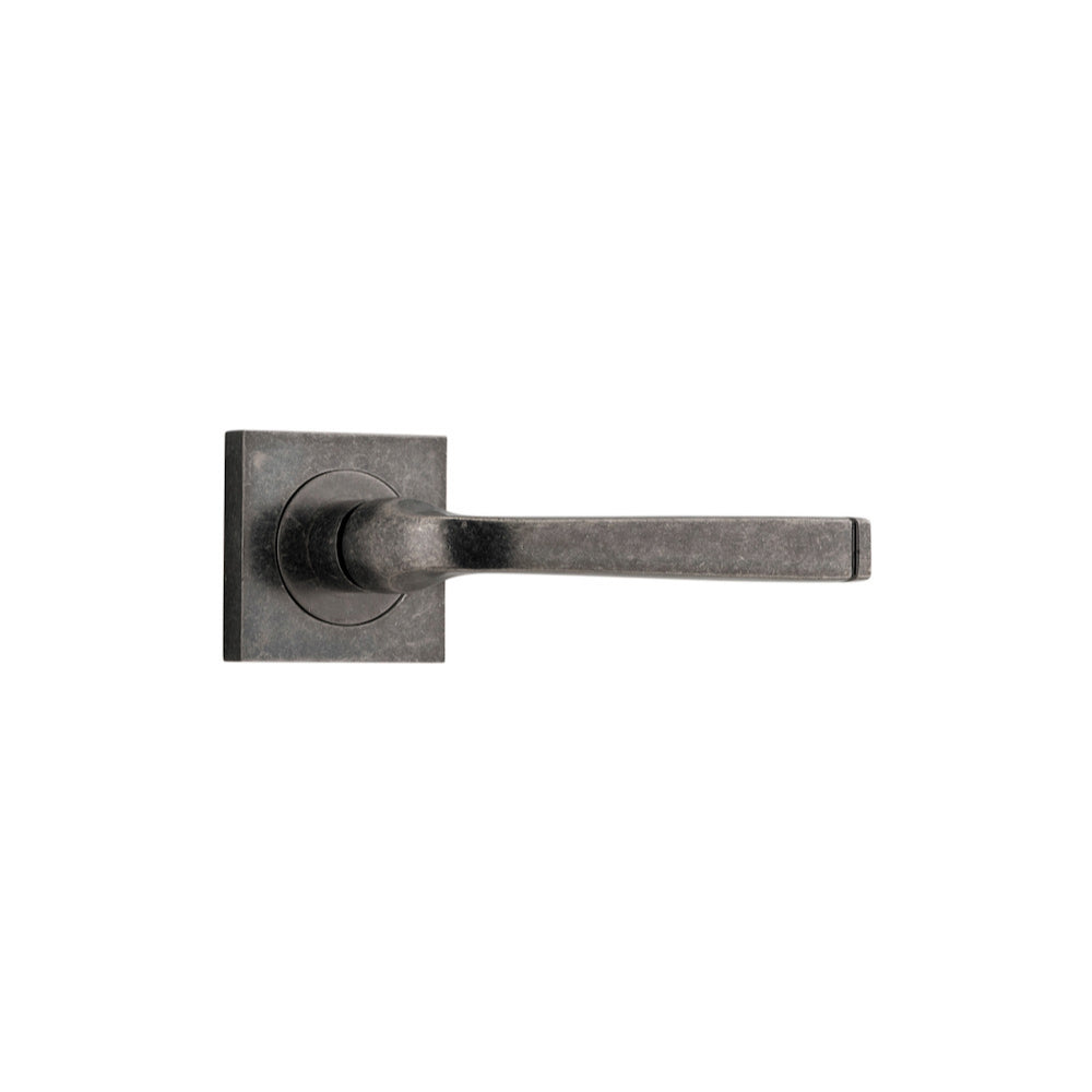 Door Lever Annecy Square Rose Pair Distressed Nickel H52xW52xP65mm
(Latch/Lock Sold Separately) in Distressed Nickel
