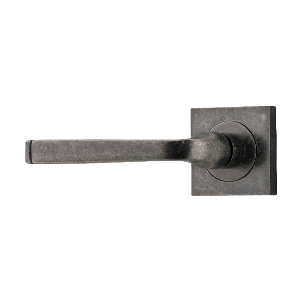 Door Lever Annecy Rose Square Concealed Fix Left Hand Fixed Distressed Nickel L117xP66mm BPH52xW52mm in Distressed Nickel