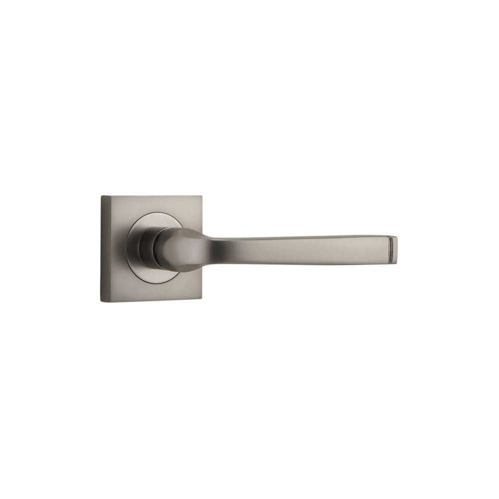 Door Lever Annecy Square Rose Pair Satin Nickel H52xW52xP65mm
(Latch/Lock Sold Separately) in Satin Nickel