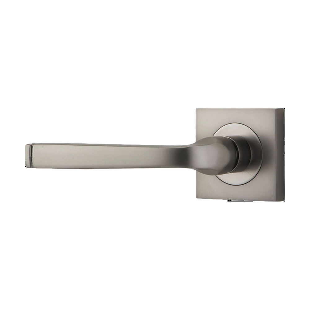 Door Lever Annecy Rose Square Concealed Fix Left Hand Fixed Satin Nickel L117xP66mm BPH52xW52mm in Satin Nickel