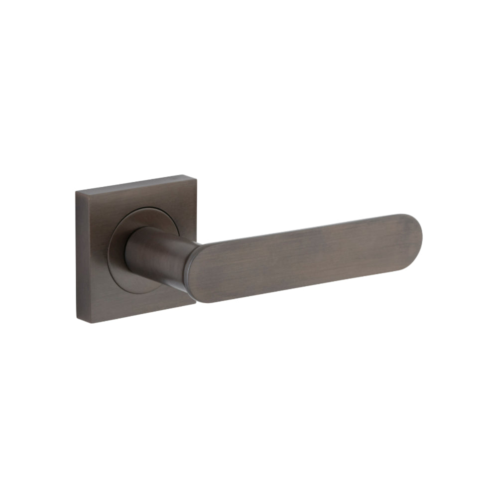 Door Lever Bronte Rose Square Pair Signature Brass H52xW52xP56mm in Signature Brass