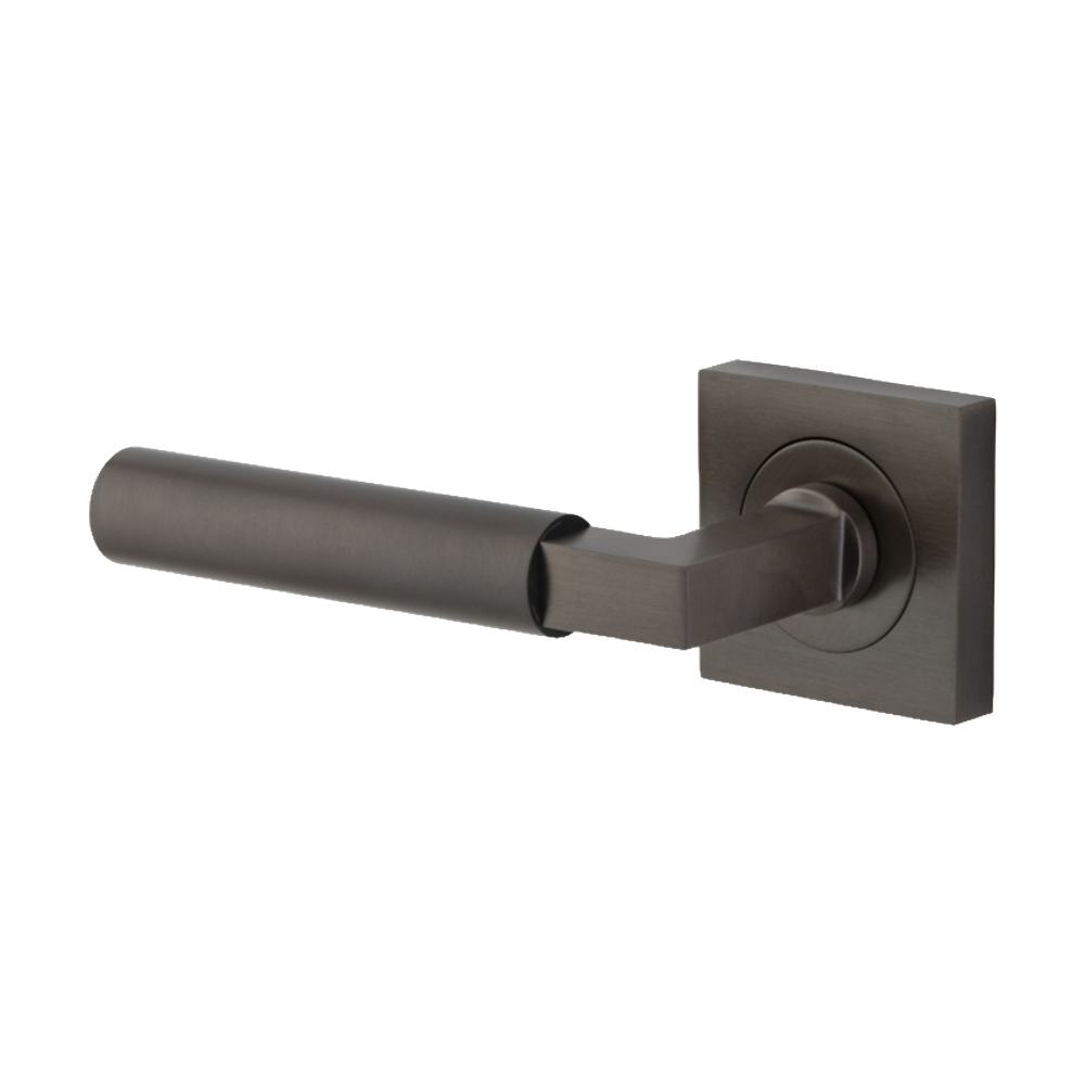 Door Lever Berlin Rose Square Concealed Fix Left Hand Fixed Signature Brass L120xP60mm BPH52xW52mm in Signature Brass