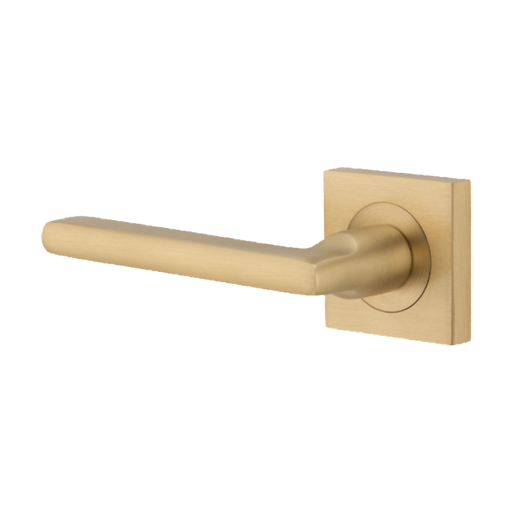 Door Lever Baltimore Square Rose Single Lever Brushed Brass H52xW52xP55mm
Fixed Dummy Lever - Left Hand in Brushed Brass