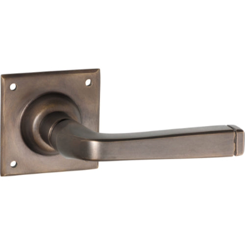 Door Lever Menton Square Rose Pair Antique Brass H60xW60xP70mm
(Latch/Lock Sold Separately) in Antique Brass