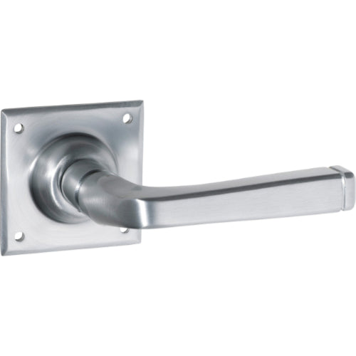 Door Lever Menton Square Rose Pair Satin Chrome H60xW60xP70mm
(Latch/Lock Sold Separately) in Satin Chrome