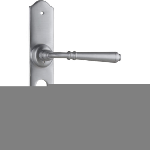 Door Lever Reims Euro Pair Satin Chrome H240xW40xP70mm in Satin Chrome