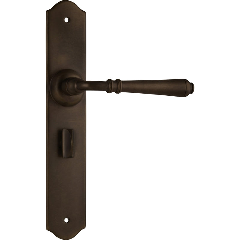 Door Lever Reims Privacy Pair Antique Brass H240xW40xP70mm in Antique Brass