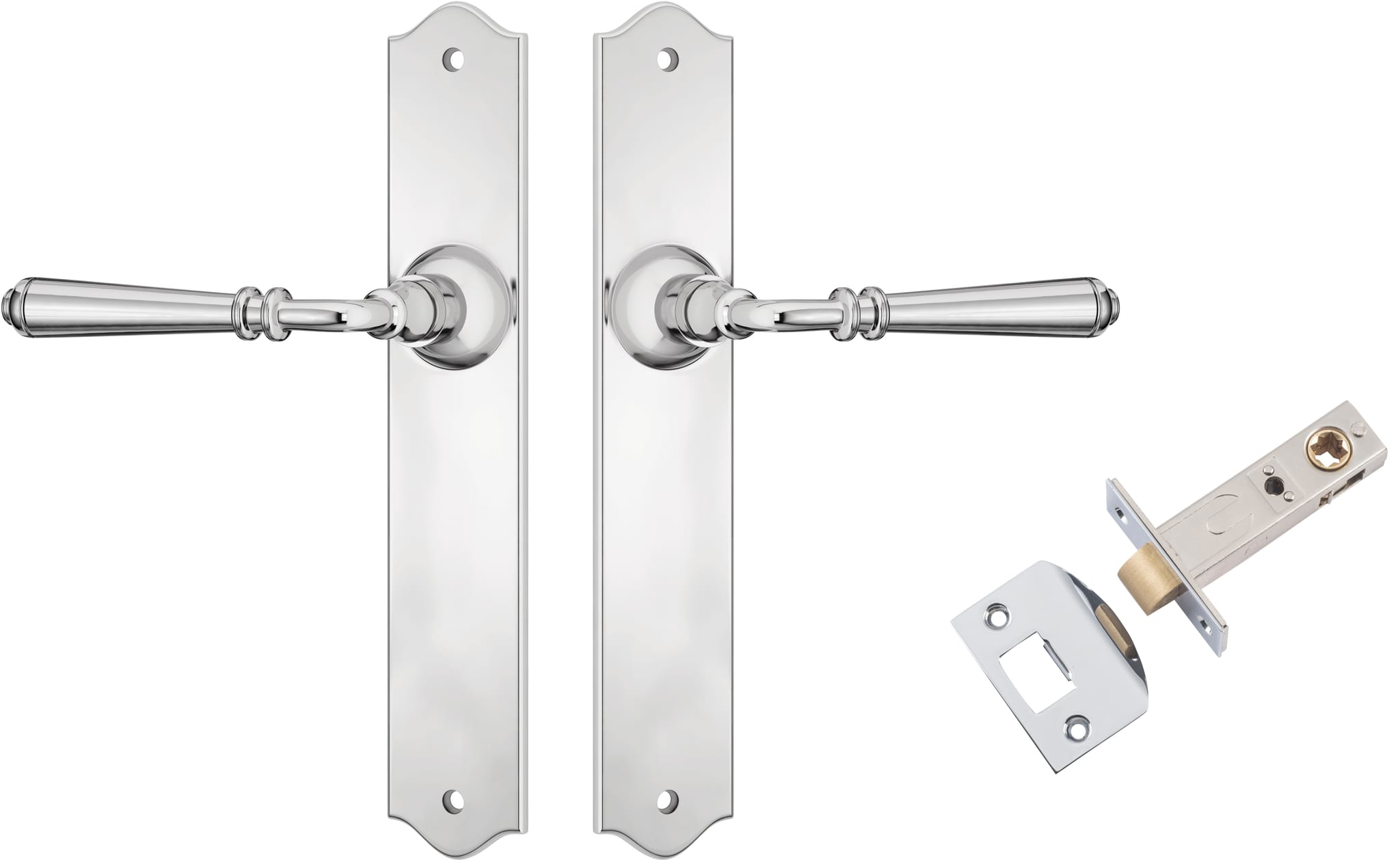 Door Lever Reims Chrome Plated Passage Set in Chrome Plated