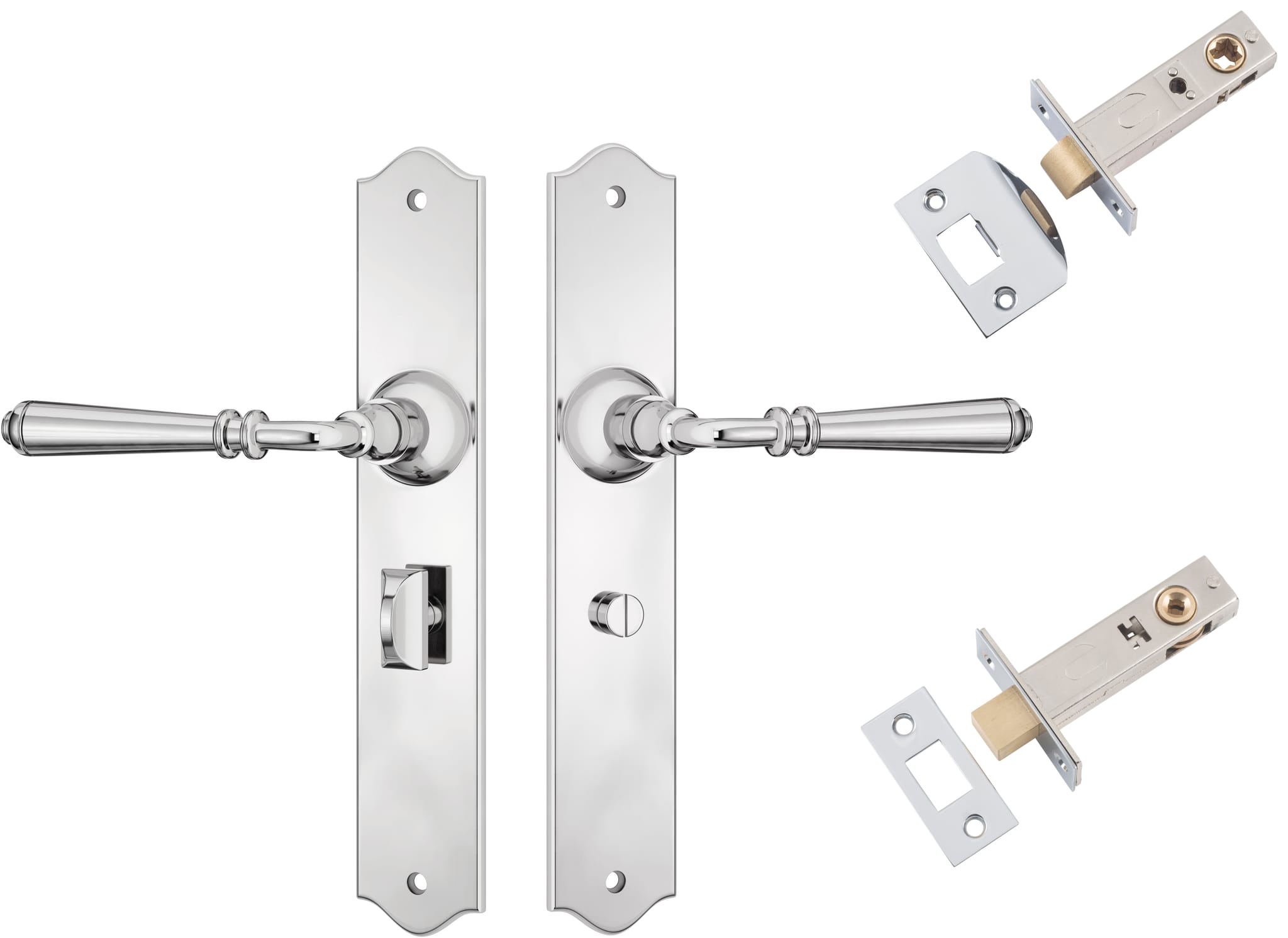 Door Lever Reims Chrome Plated Privacy Set in Chrome Plated