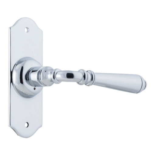 Door Lever Reims Latch Pair Chrome Plated H110xW43xP65mm in Chrome Plated