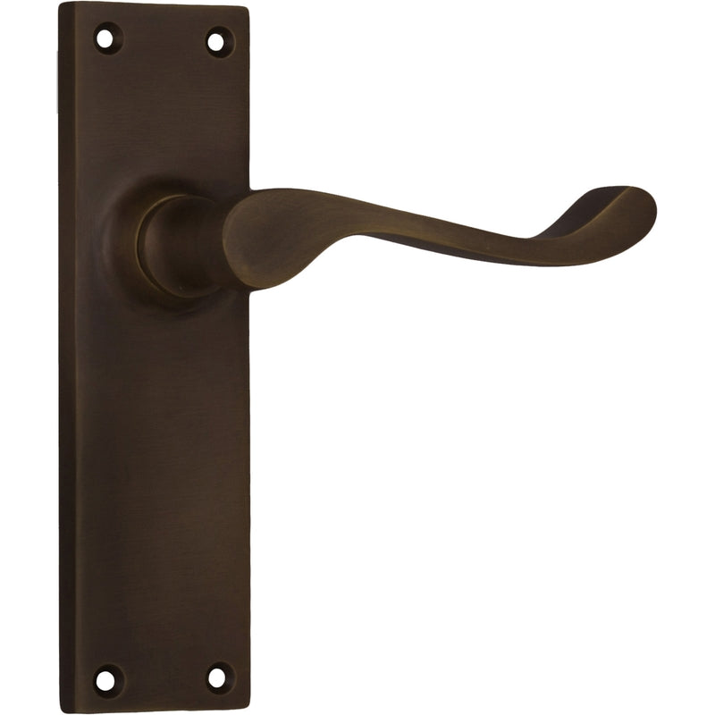 Door Lever Victorian Latch Pair Antique Brass H152xW42xP59mm in Antique Brass